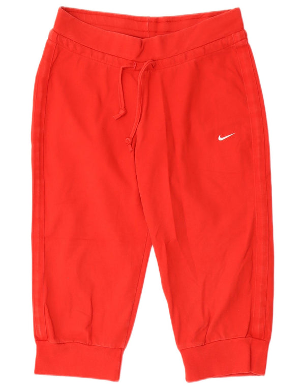 Nike Womens Bermuda Sport Shorts UK 12 Medium Red Cotton