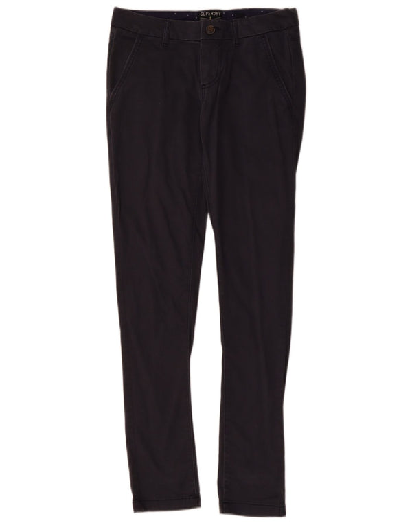SUPERDRY Womens Skinny Chino Trousers XS W25 L30 Navy Blue Cotton
