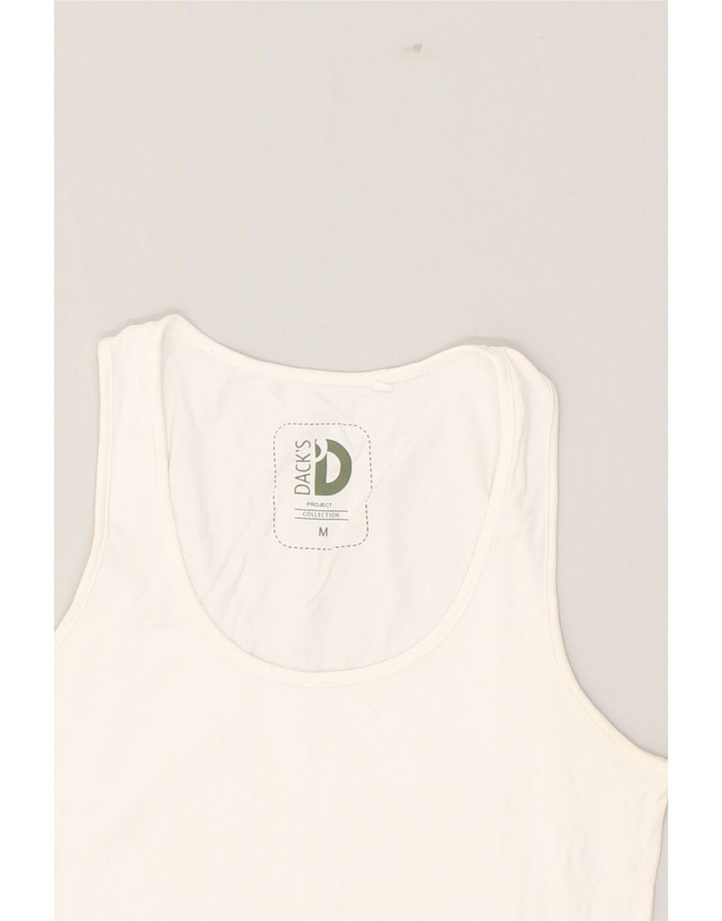 DACK'S Womens Vest Top UK 12 Medium White Cotton | Vintage Dack's | Thrift | Second-Hand Dack's | Used Clothing | Messina Hembry 