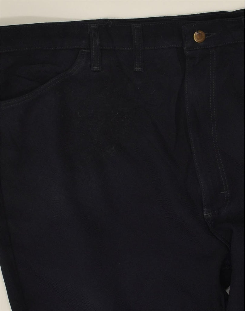 WRANGLER Mens Straight Casual Trousers W44 L30  Navy Blue Polyester | Vintage Wrangler | Thrift | Second-Hand Wrangler | Used Clothing | Messina Hembry 