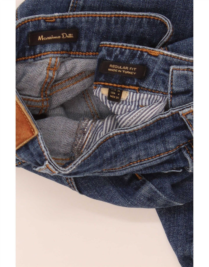 Massimo Dutti Womens Regular Fit Denim Shorts EU 36 XS W26 Blue
