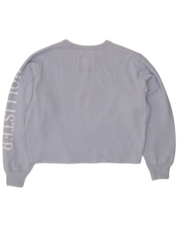 Hollister Womens Graphic Oversized Sweatshirt Jumper UK 10 Small Blue