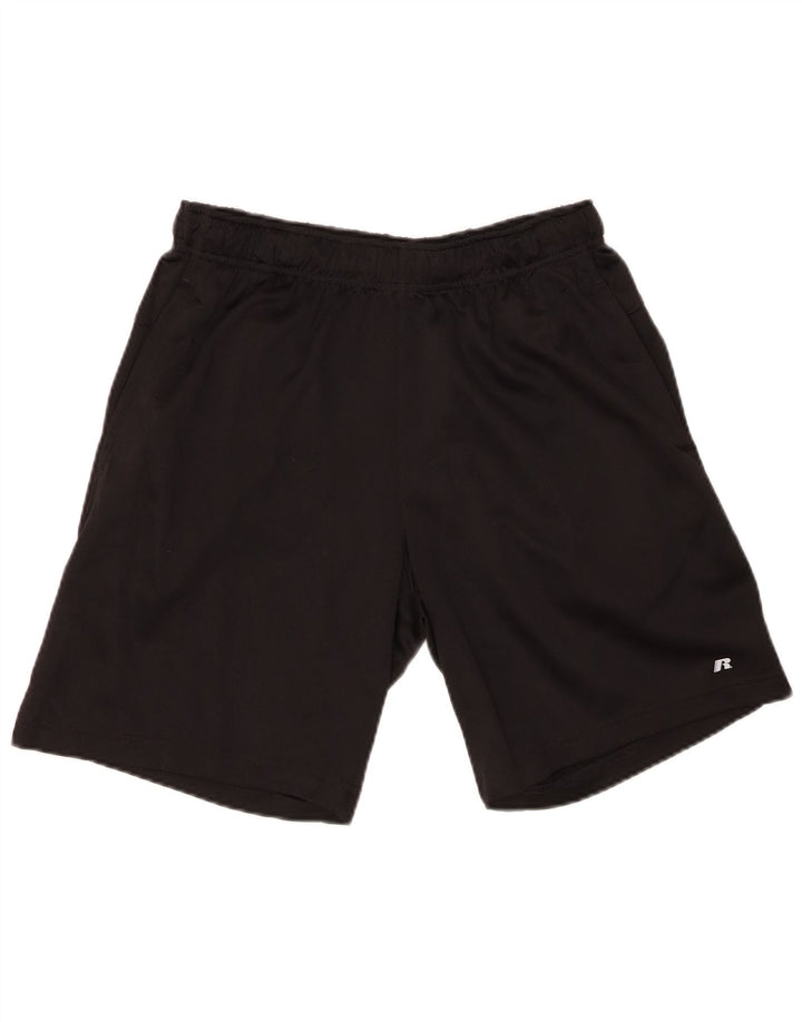 RUSSELL ATHLETIC Mens Dri-Power Sport Shorts Medium  Black Polyester