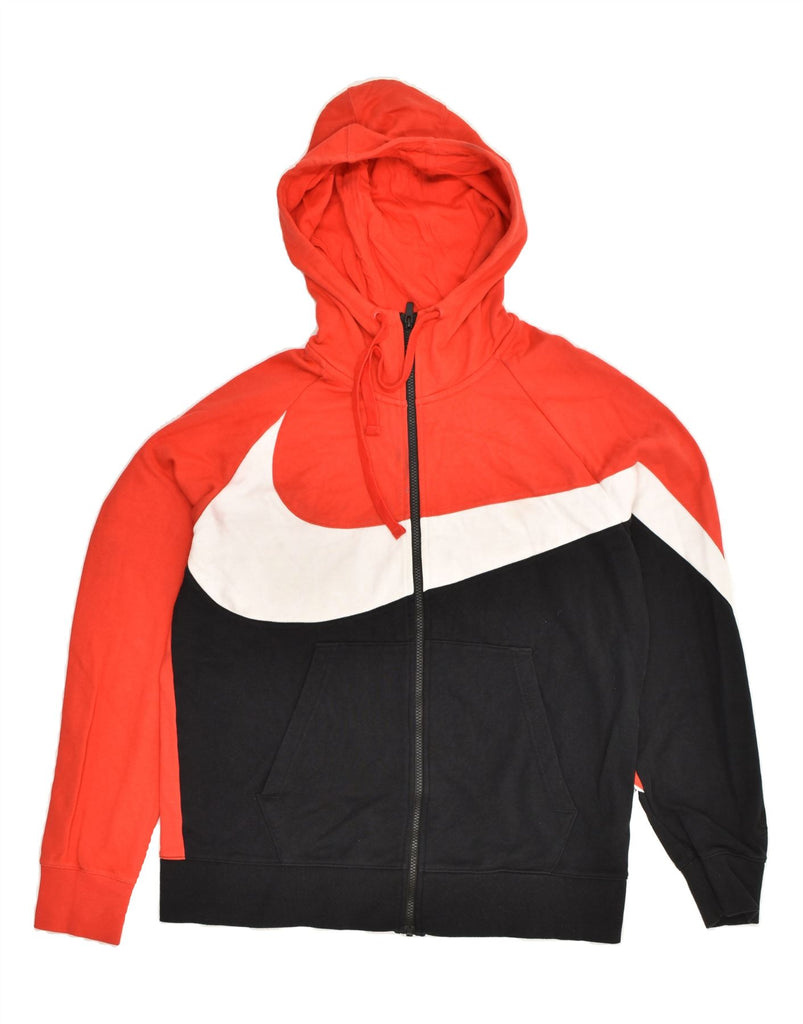 NIKE Mens Zip Hoodie Sweater Large Red Colourblock Cotton | Vintage Nike | Thrift | Second-Hand Nike | Used Clothing | Messina Hembry 