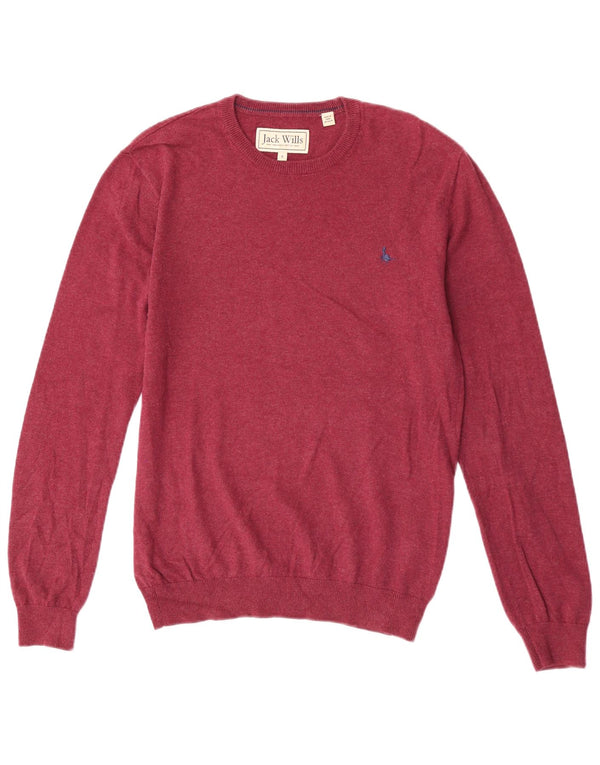 Jack Wills Mens Crew Neck Jumper Sweater Small Maroon Cotton