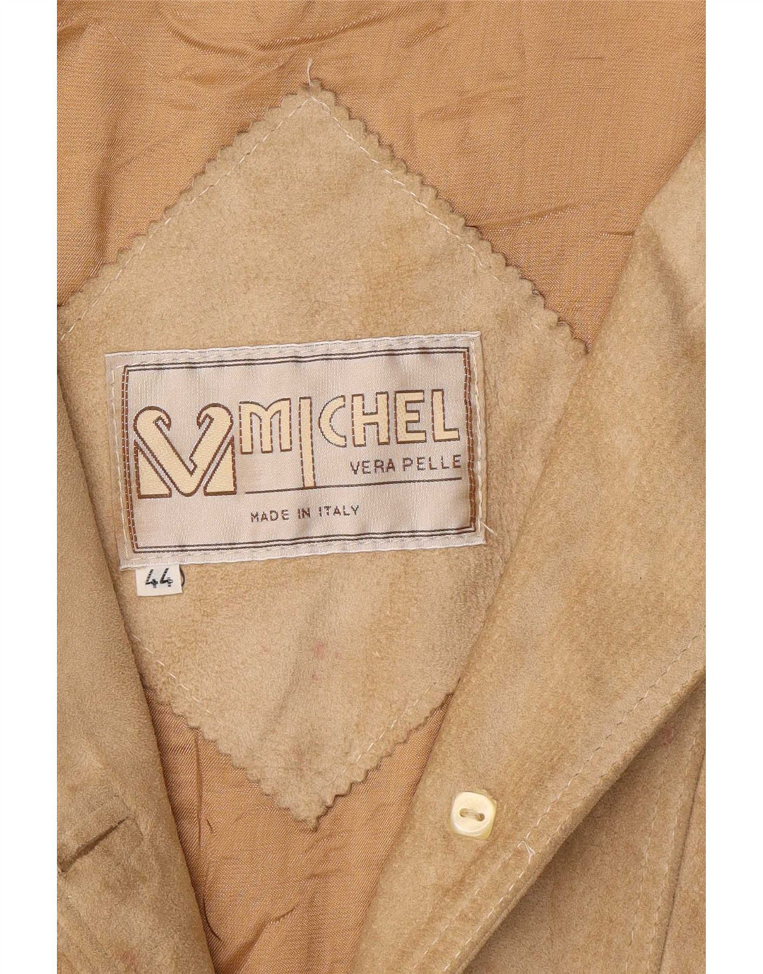 Michel Womens Oversized Suede Jacket IT 44 Medium Beige Leather