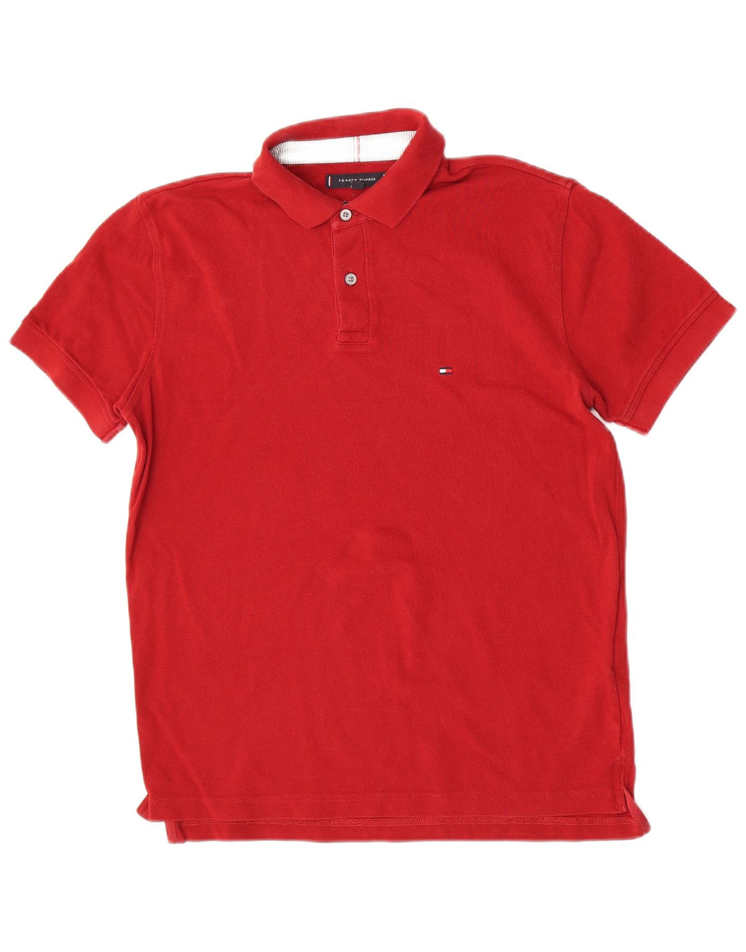 Tommy Hilfiger Mens Regular Fit Polo Shirt Medium Burgundy Cotton