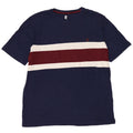 IZOD Mens T-Shirt Top Large Navy Blue Colourblock Cotton