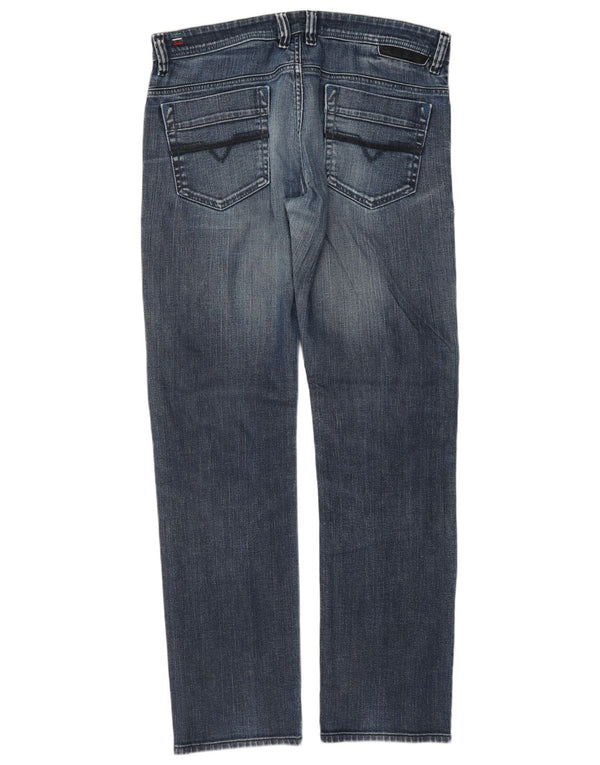 Diesel Mens Straight Jeans W34 L33 Blue Cotton