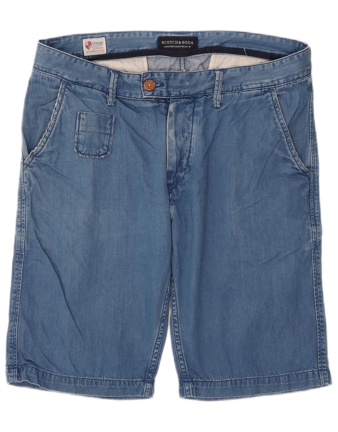 Scotch & Soda Mens Denim Shorts W32 Medium Blue Cotton