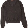 Zara Boys V-Neck Jumper Sweater 7-8 Years Small Grey Cotton