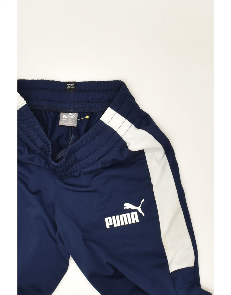 PUMA Boys Tracksuit Trousers Joggers 7-8 Years Navy Blue Polyester | Vintage Puma | Thrift | Second-Hand Puma | Used Clothing | Messina Hembry 