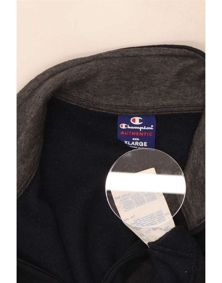 Champion Mens Tracksuit Top Jacket XL Navy Blue Cotton