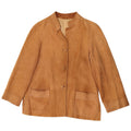 Vintage Womens 3 Button Suede Blazer Jacket UK 14 Medium Beige