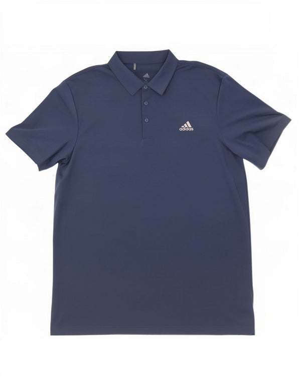 Adidas Mens Polo Shirt XL Navy Blue Polyester