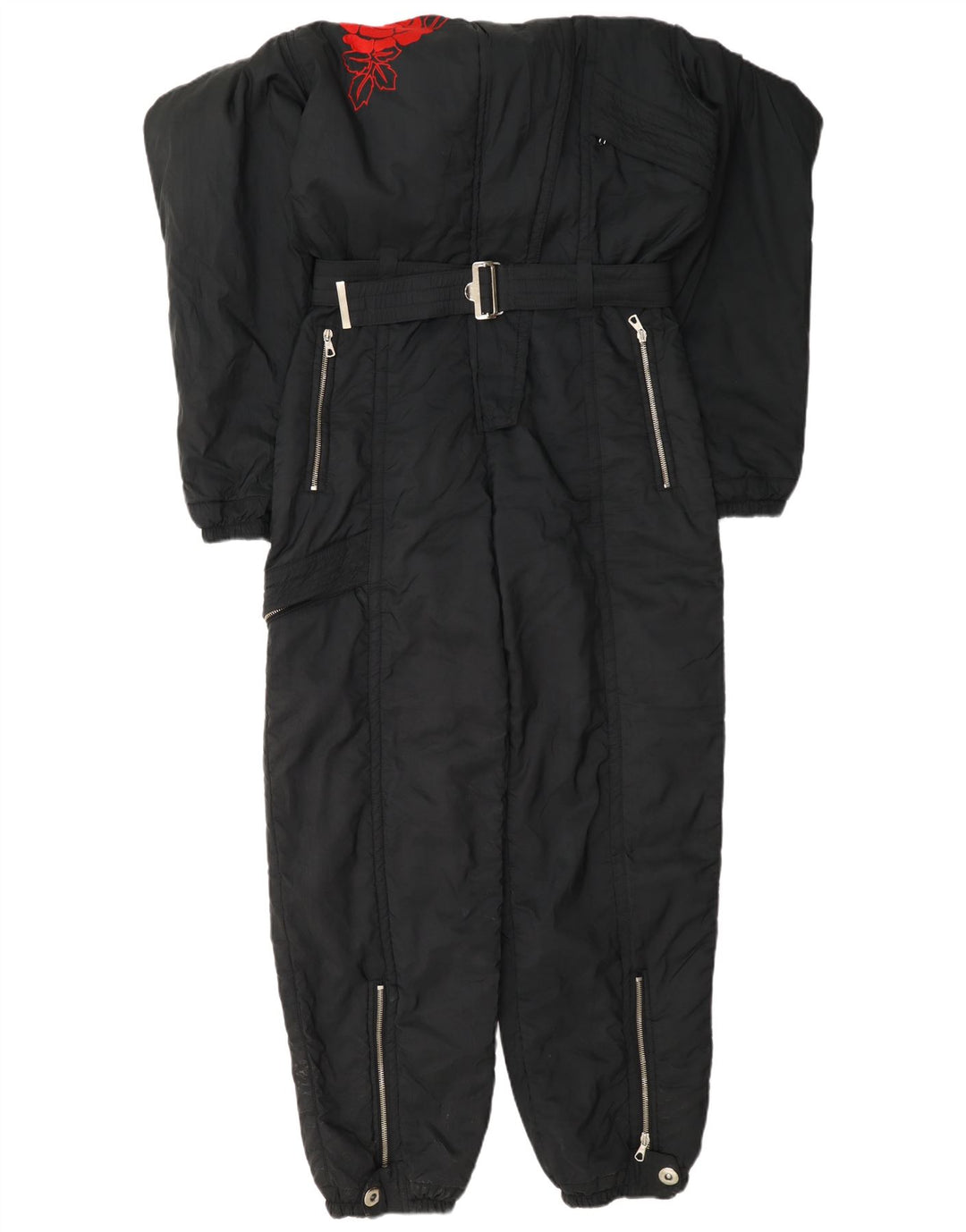 Belfe Womens Graphic Ski Jumpsuit UK 14 Medium Navy Blue Nylon
