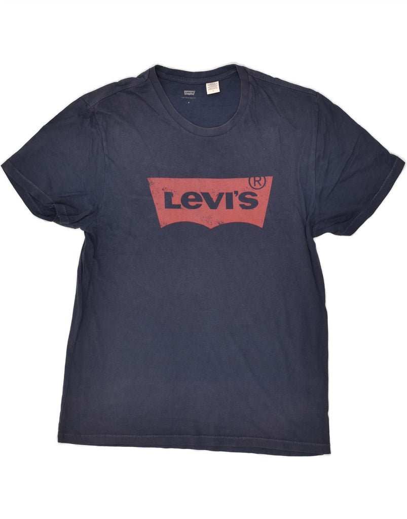 LEVI'S Mens Graphic T-Shirt Top Medium Navy Blue Cotton | Vintage Levi's | Thrift | Second-Hand Levi's | Used Clothing | Messina Hembry 