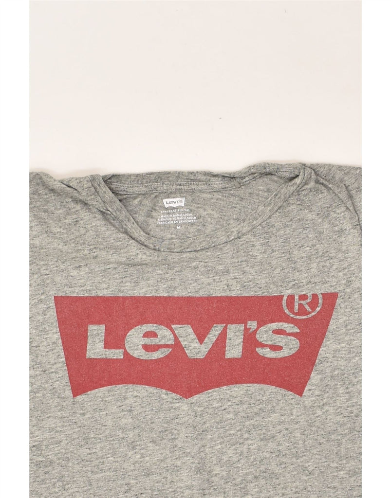 LEVI'S Womens Graphic T-Shirt Top UK 14 Medium Grey Cotton | Vintage Levi's | Thrift | Second-Hand Levi's | Used Clothing | Messina Hembry 