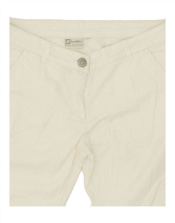 LOTTO Womens Bermuda Shorts UK 12 Medium W30  White Cotton Vintage Lotto and Second-Hand Lotto from Messina Hembry 