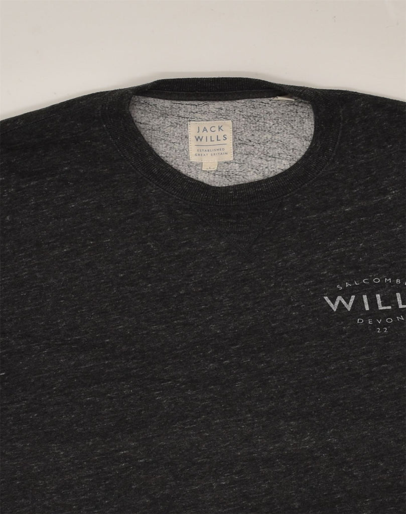 JACK WILLS Mens Sweatshirt Jumper Large Grey Cotton | Vintage Jack Wills | Thrift | Second-Hand Jack Wills | Used Clothing | Messina Hembry 