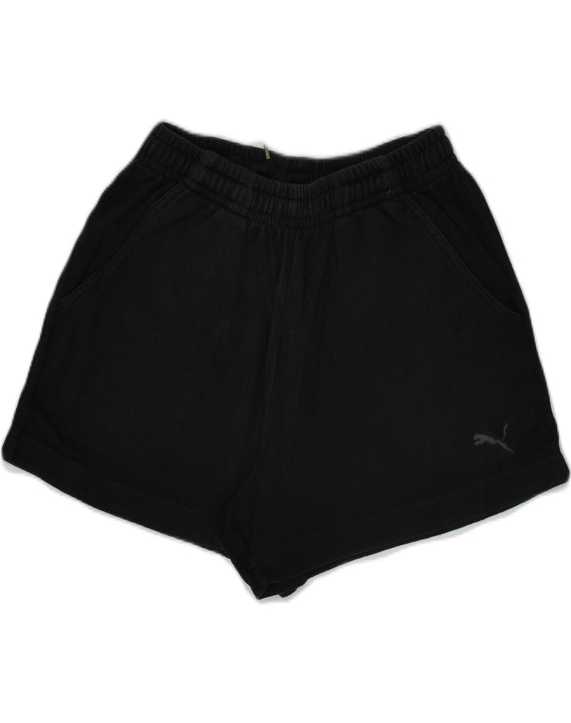 PUMA Womens Sport Shorts UK 10 Small Black Cotton | Vintage Puma | Thrift | Second-Hand Puma | Used Clothing | Messina Hembry 