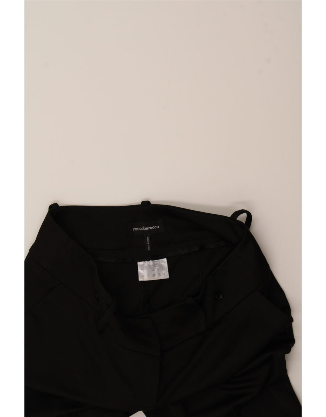 ROCCOBAROCCO Womens Slim Suit Trousers W34 L32  Black Polyester Vintage Roccobarocco and Second-Hand Roccobarocco from Messina Hembry 