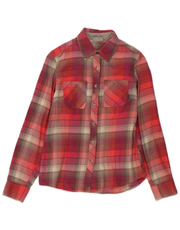 Columbia Womens Flannel Shirt UK 10 Small Red Check Cotton