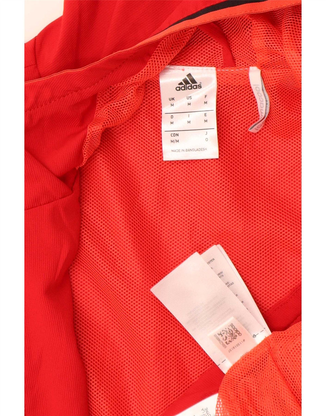 Adidas Mens Climacool Graphic Hooded Rain Jacket UK 38 Medium Red Polyester