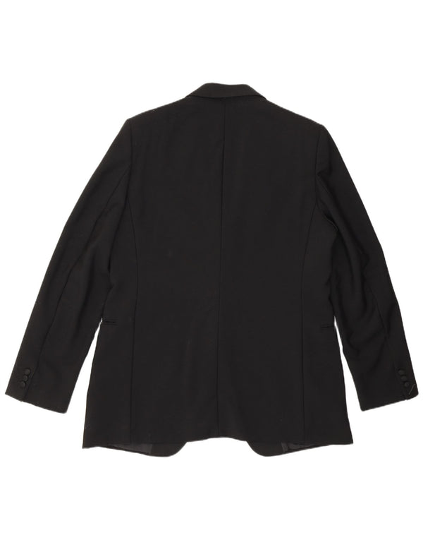Redaelli Mens 1 Button Blazer Jacket UK 40 Large Black Wool