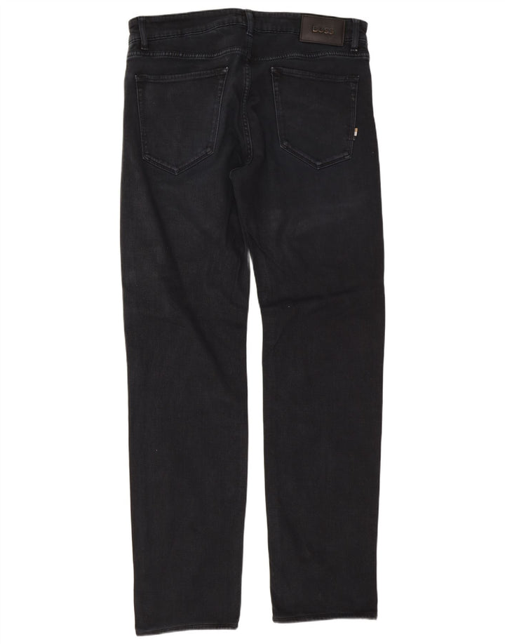 Hugo Boss Mens Straight Jeans W32 L32 Navy Blue Cotton