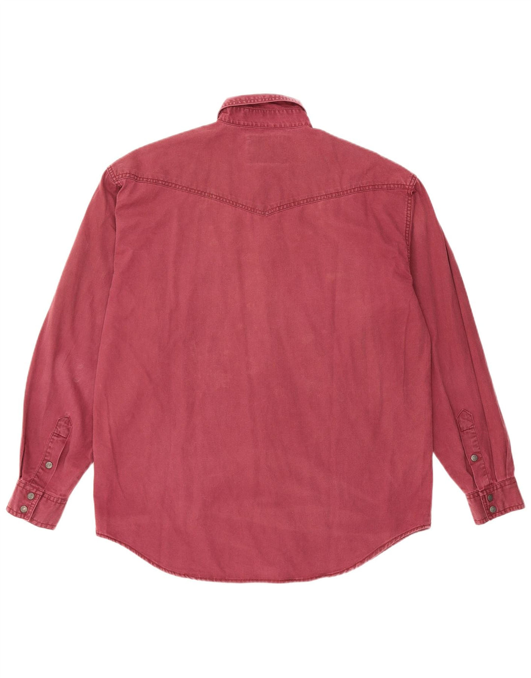 Wrangler Mens Shirt Medium Burgundy Cotton