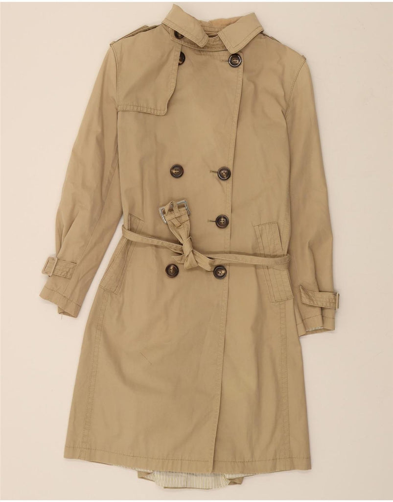 MASSIMO DUTTI Womens Trench Coat UK 14  Medium Beige Cotton Vintage Massimo Dutti and Second-Hand Massimo Dutti from Messina Hembry 