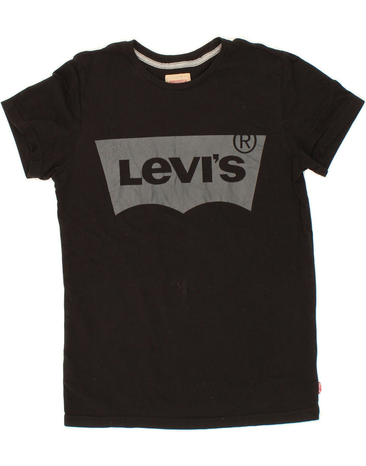 LEVI'S Boys Graphic T-Shirt Top 13-14 Years Black Cotton Vintage Levi's and Second-Hand Levi's from Messina Hembry 