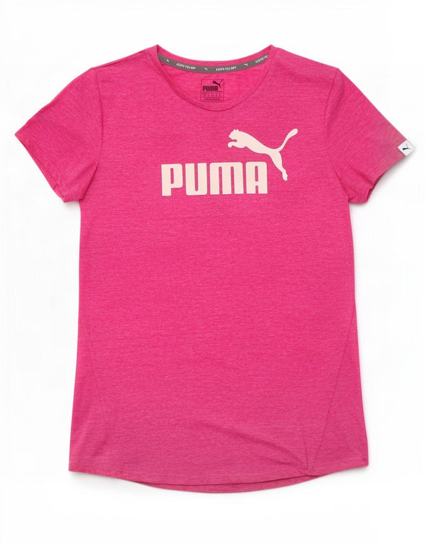 Puma Womens Graphic T-Shirt Top UK 12 Medium Pink