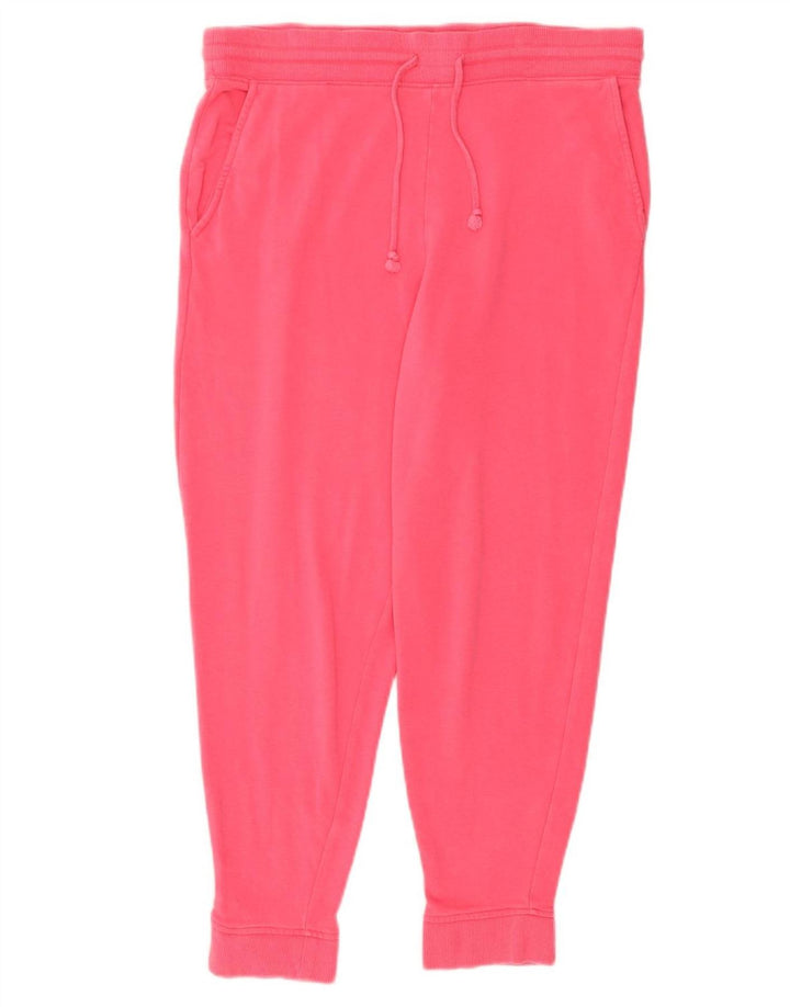 MARKS & SPENCER Womens Tracksuit Trousers Joggers UK 16 Large Pink Cotton