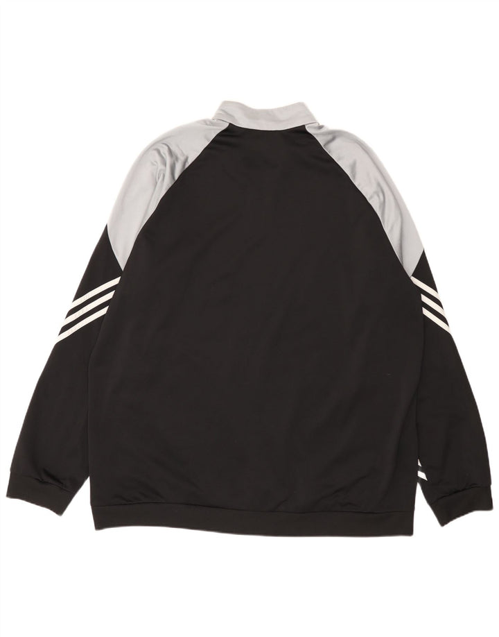 Adidas Mens Tracksuit Top Jacket 2XL Black Colourblock Polyester