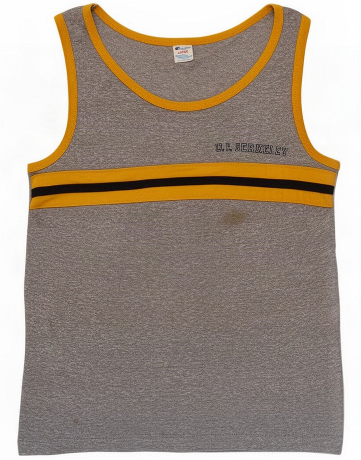Champion Mens Vest Top Large Grey Colourblock Polyester