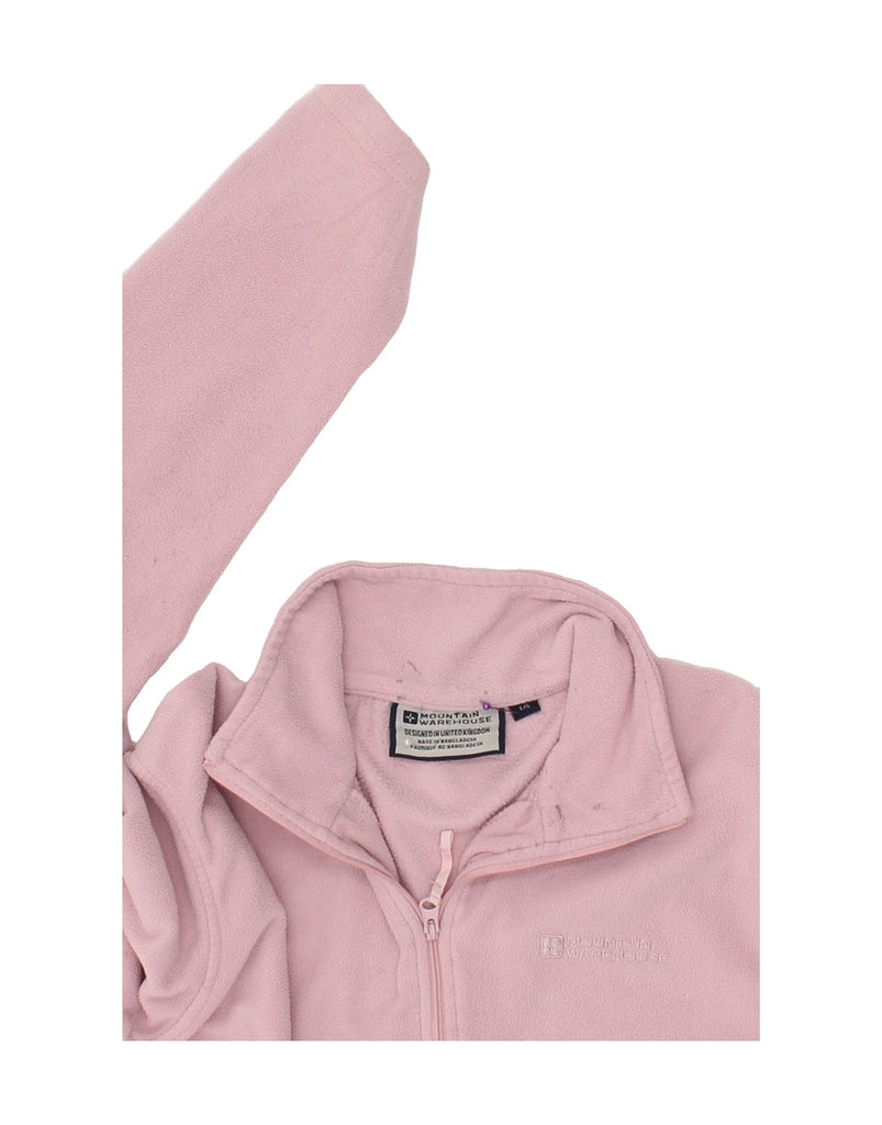 MOUNTAIN WAREHOUSE Womens Zip Neck Fleece Jumper UK 16 Large Pink Vintage Mountain Warehouse and Second-Hand Mountain Warehouse from Messina Hembry 