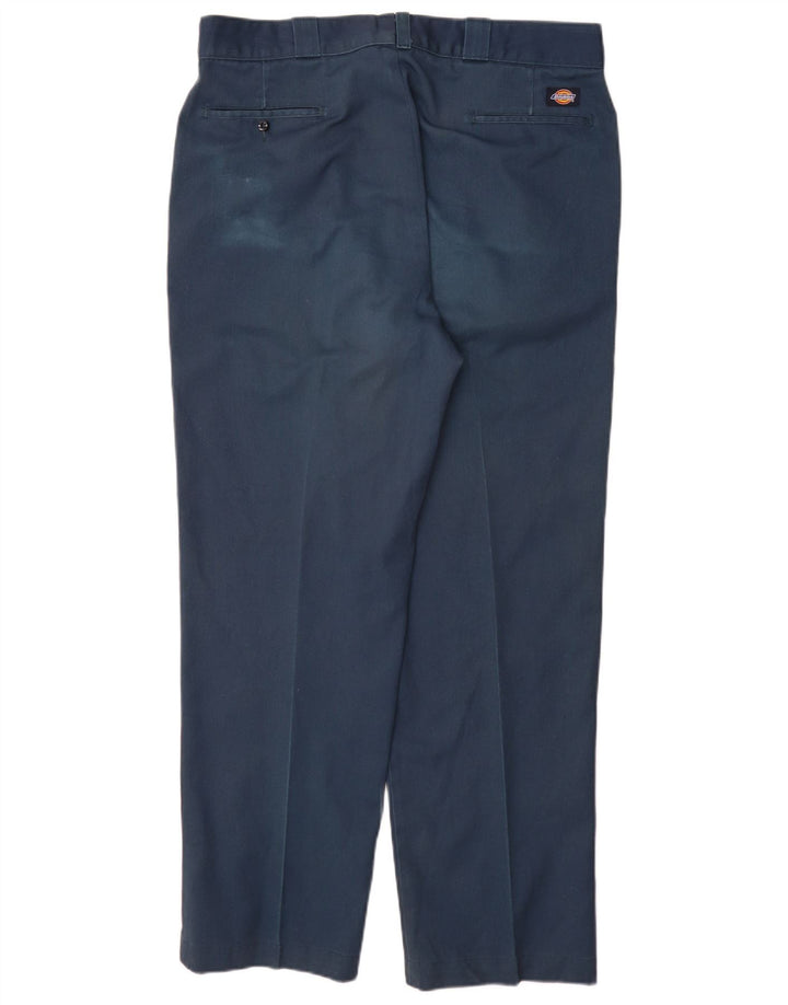 Dickies Mens Straight Chino Trousers W40 L32 Navy Blue Polyester