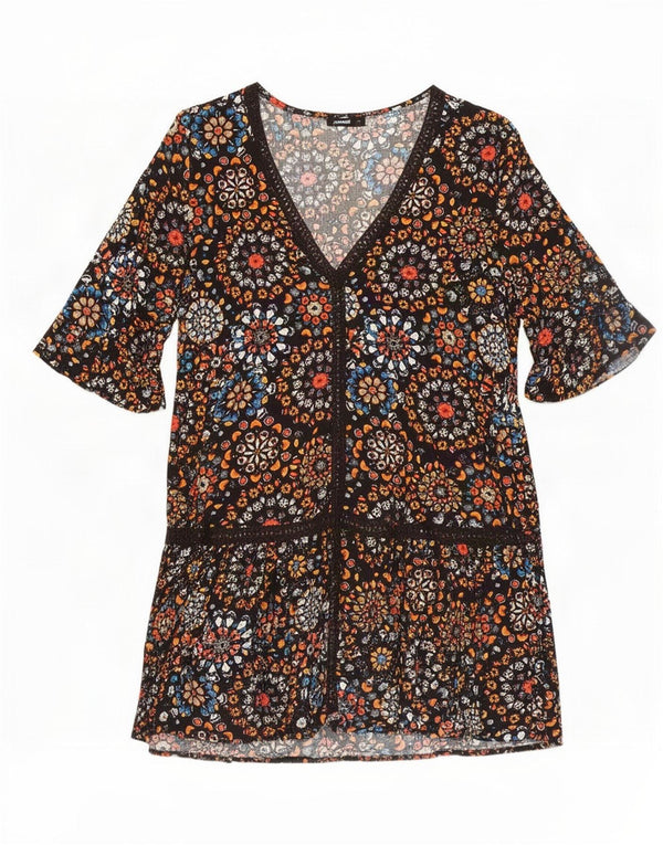 Desigual Womens Beach Short Sleeves Dress UK 18 XL Multicoloured Floral