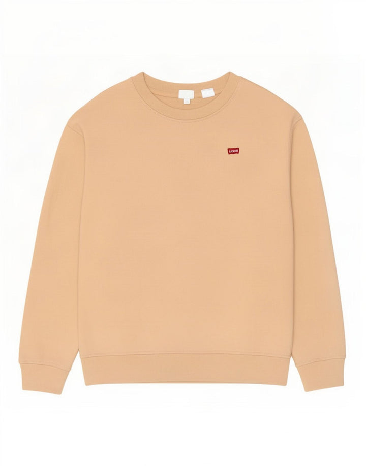 Levi's Womens Oversized Sweatshirt Jumper UK 10 Small Beige Cotton