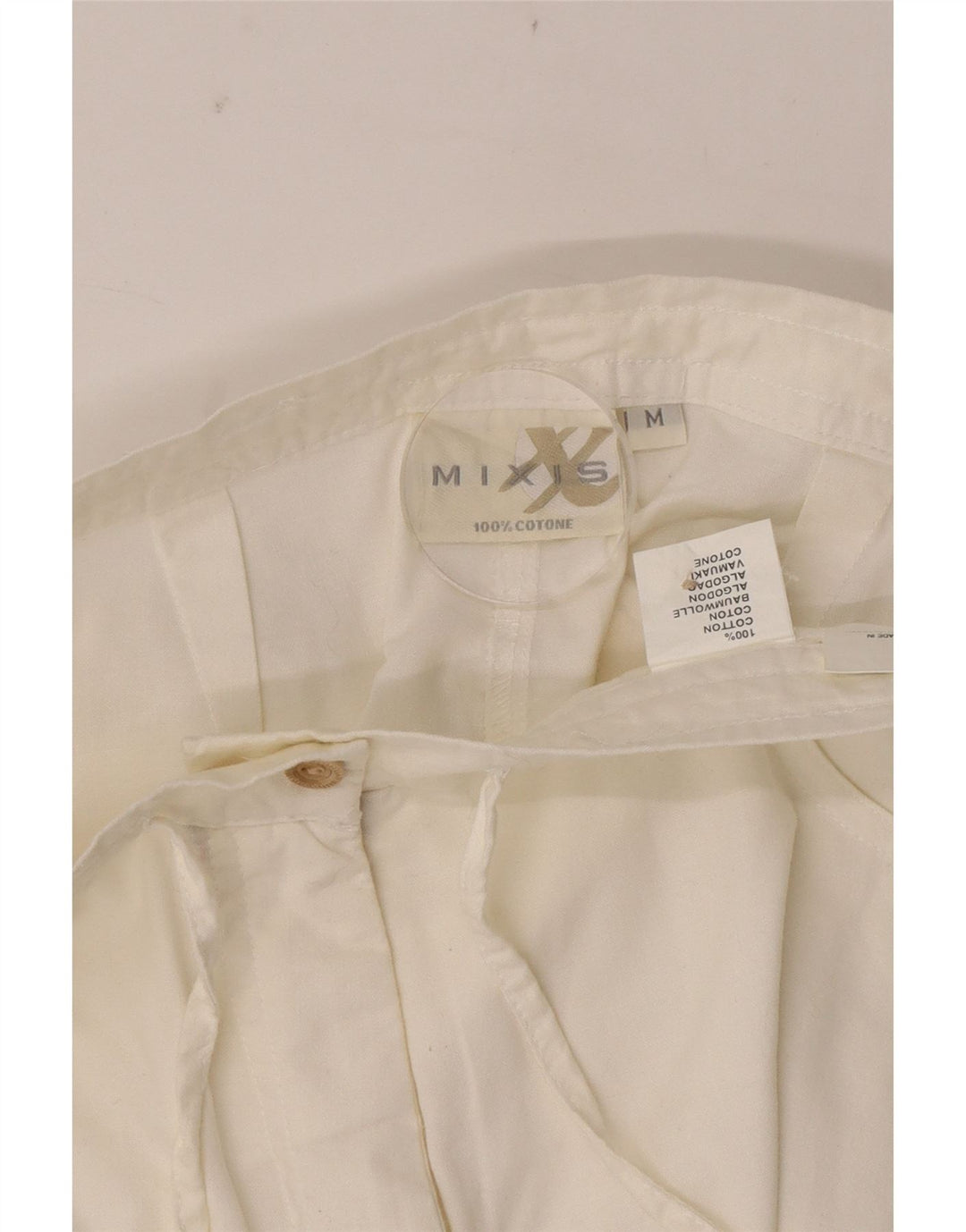 VINTAGE Womens Straight Capri Trousers Medium W28 L18 White Cotton