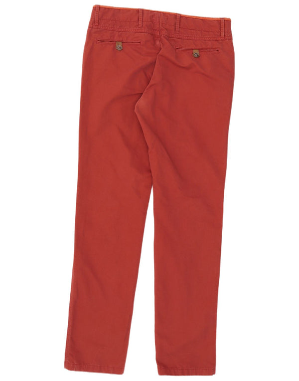 Massimo Dutti Mens Slim Chino Trousers EU 42 Large W32 L34 Red Cotton