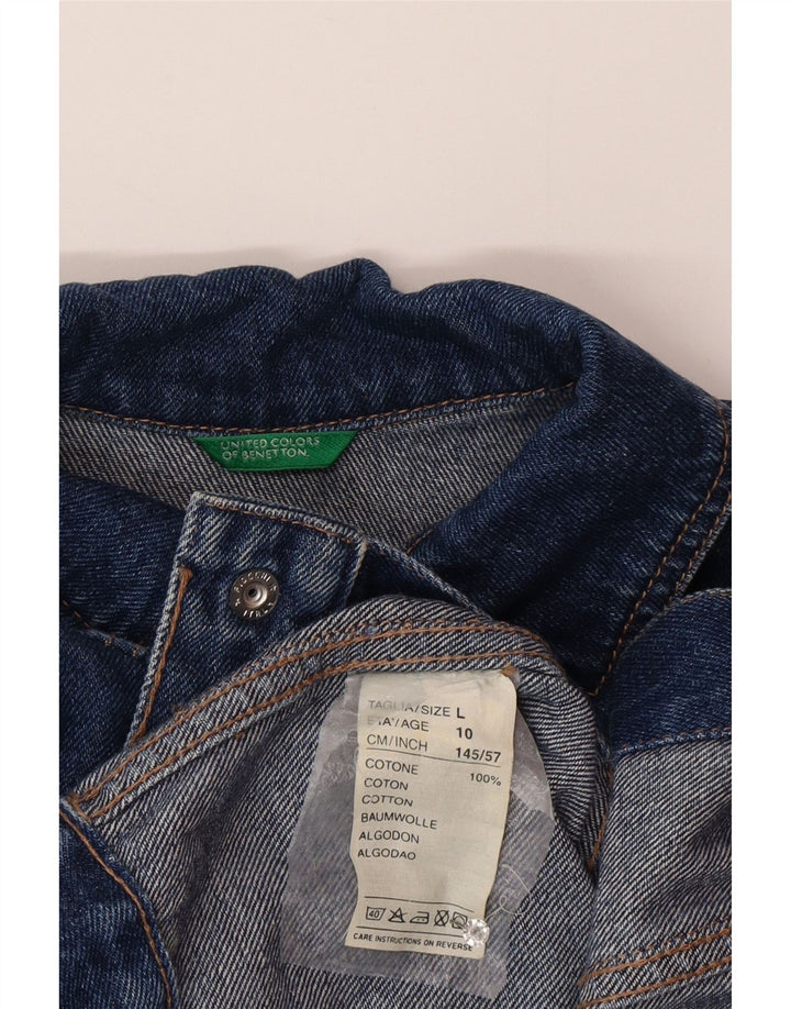 Benetton Boys Denim Jacket 9-10 Years Large Blue Cotton