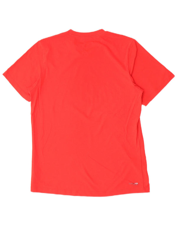 Adidas Mens T-Shirt Top Medium Red Cotton
