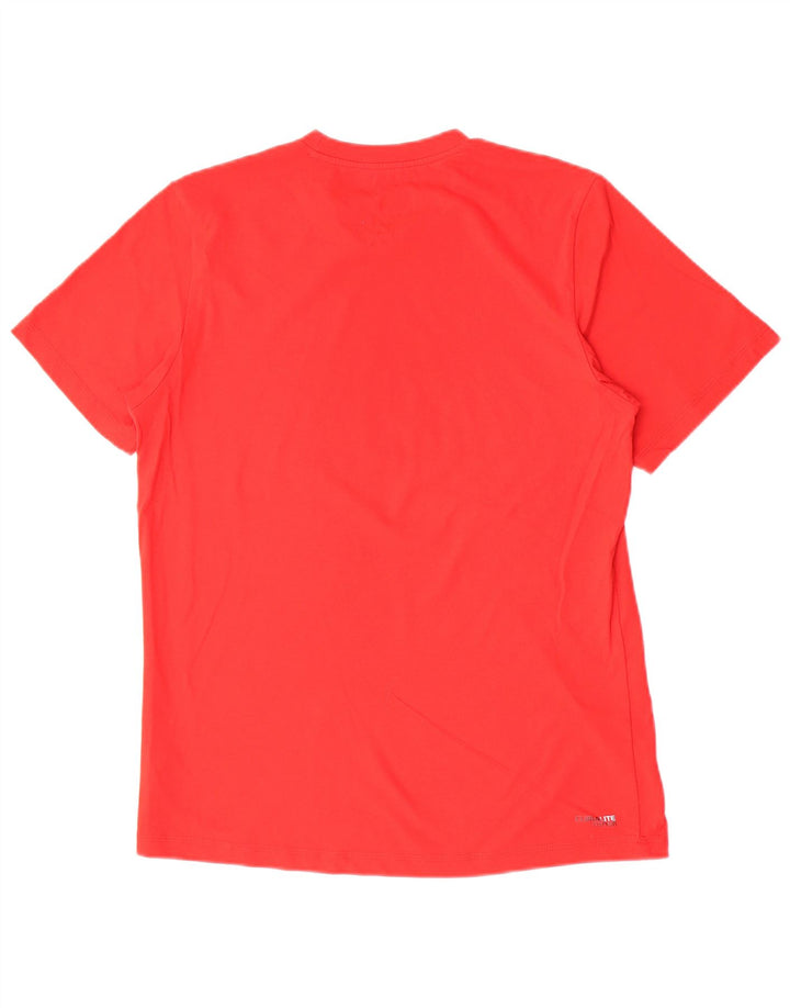 Adidas Mens T-Shirt Top Medium Red Cotton