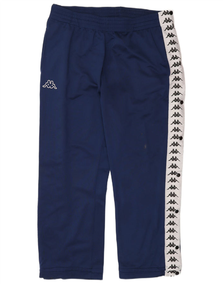KAPPA Mens Graphic Tracksuit Trousers 2XL  Navy Blue Colourblock Polyester