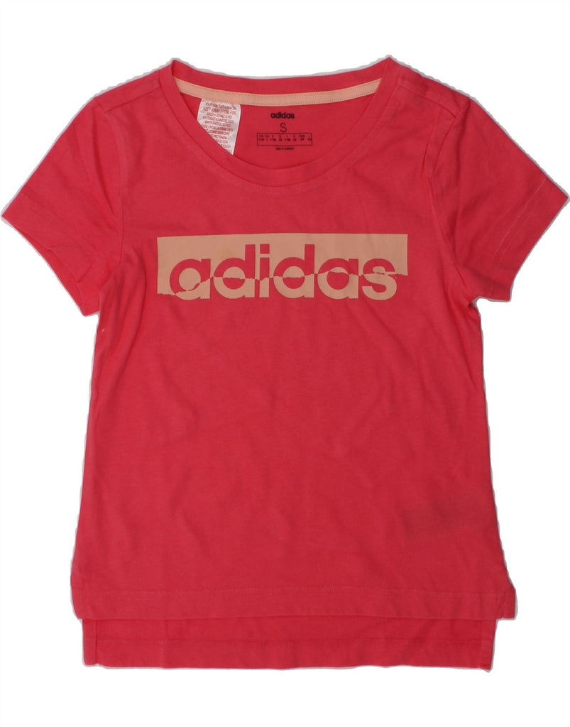 ADIDAS Girls Graphic T-Shirt Top 9-10 Years Small Pink Cotton | Vintage Adidas | Thrift | Second-Hand Adidas | Used Clothing | Messina Hembry 