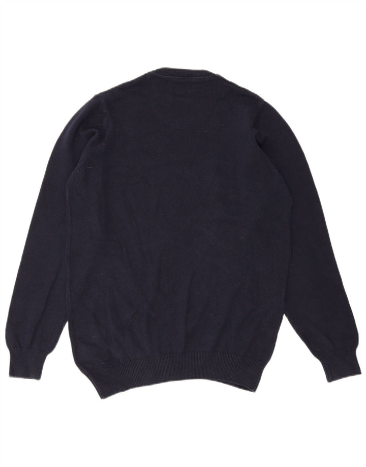 MARKS & SPENCER Mens Crew Neck Jumper Sweater Small Navy Blue Cotton