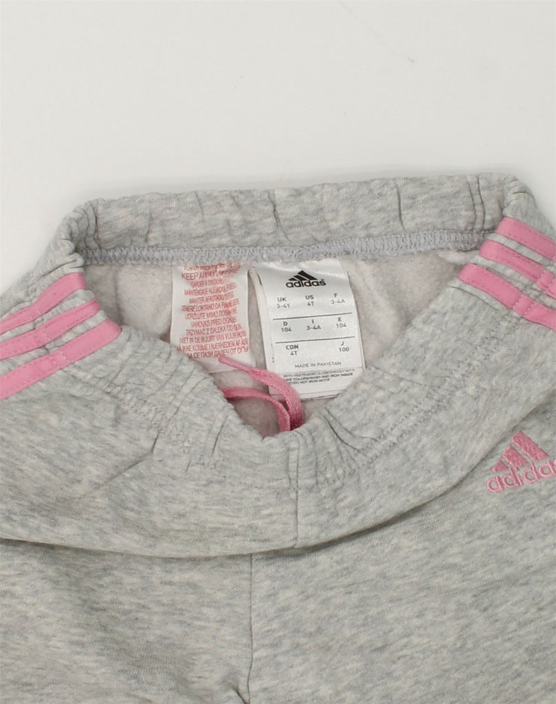 ADIDAS Girls Tracksuit Trousers Joggers 3-4 Years Grey Cotton | Vintage Adidas | Thrift | Second-Hand Adidas | Used Clothing | Messina Hembry 